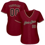 Maillot de baseball personnalisé Crimson Cream Black-City Authentic Maillot de baseball personnalisé Crimson Cream Black-City Authentic