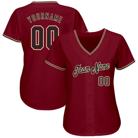 Maillot de baseball personnalisé Crimson Cream Black-City Authentic Maillot de baseball personnalisé Crimson Cream Black-City Authentic