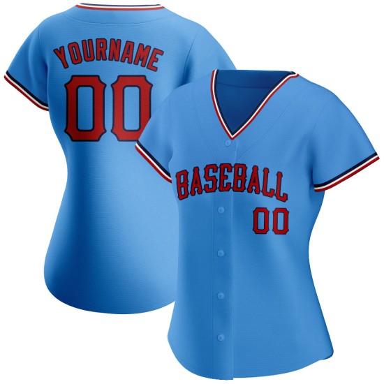 Maillot de baseball authentique rouge et bleu marine personnalisé Maillot de baseball authentique rouge et bleu marine personnalisé