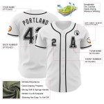 Maillot de baseball personnalisé authentique noir et blanc Maillot de baseball personnalisé authentique noir et blanc