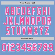 Maillot de baseball authentique rose-blanc personnalisé bleu clair Maillot de baseball authentique rose-blanc personnalisé bleu clair