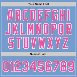 Maillot de baseball authentique rose-blanc personnalisé bleu clair Maillot de baseball authentique rose-blanc personnalisé bleu clair