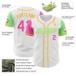 Maillot de baseball authentique à pois, ton deux, blanc, rose, vert et or Maillot de baseball authentique à pois, ton deux, blanc, rose, vert et or