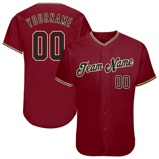 Maillot de baseball personnalisé Crimson Cream Black-City Authentic Maillot de baseball personnalisé Crimson Cream Black-City Authentic