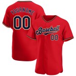 Maillot de baseball authentique bleu marine-rouge ancien or personnalisé Maillot de baseball authentique bleu marine-rouge ancien or personnalisé