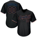 Maillot de baseball noir en maille côtelée, personnalisé, bleu rétro, noir poudre, authentique Maillot de baseball noir en maille côtelée, personnalisé, bleu rétro, noir poudre, authentique