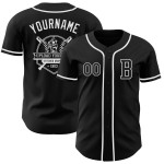 Maillot de baseball personnalisé blanc authentique noir Maillot de baseball personnalisé blanc authentique noir