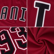 Maillot de baseball authentique en jersey côtelé Crimson Throwback, blanc et noir, personnalisé Maillot de baseball authentique en jersey côtelé Crimson Throwback, blanc et noir, personnalisé