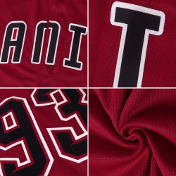 Maillot de baseball authentique en jersey côtelé Crimson Throwback, blanc et noir, personnalisé Maillot de baseball authentique en jersey côtelé Crimson Throwback, blanc et noir, personnalisé