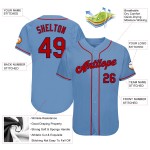 Maillot de baseball authentique rouge-bleu marine personnalisé léger Maillot de baseball authentique rouge-bleu marine personnalisé léger