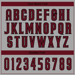 Maillot de baseball authentique gris noir-cramoisi personnalisé Maillot de baseball authentique gris noir-cramoisi personnalisé