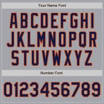 Maillot de baseball gris bleu marine et orange authentique personnalisé bicolore Maillot de baseball gris bleu marine et orange authentique personnalisé bicolore