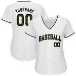 Maillot de baseball blanc du Memorial Day, olive-noir, authentique et personnalisé Maillot de baseball blanc du Memorial Day, olive-noir, authentique et personnalisé