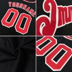 Maillot de baseball authentique rouge-blanc noir personnalisé Maillot de baseball authentique rouge-blanc noir personnalisé
