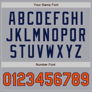 Maillot de baseball personnalisé authentique orange-bleu marine deux gris Maillot de baseball personnalisé authentique orange-bleu marine deux gris