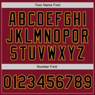 Maillot de baseball personnalisé noir et or, deux tons cramoisis authentiques Maillot de baseball personnalisé noir et or, deux tons cramoisis authentiques