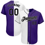 Maillot de baseball personnalisé à la mode, blanc authentique, noir et gris Maillot de baseball personnalisé à la mode, blanc authentique, noir et gris