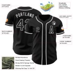 Maillot de baseball personnalisé blanc authentique noir Maillot de baseball personnalisé blanc authentique noir