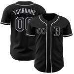 Maillot de baseball gris authentique personnalisé noir Maillot de baseball gris authentique personnalisé noir