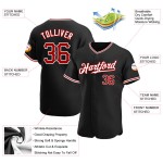 Maillot de baseball authentique rouge-blanc noir personnalisé Maillot de baseball authentique rouge-blanc noir personnalisé
