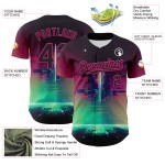 Maillot rose Rave Design Black Hot Universe Baseball Motif psychédélique Authentique Personnalisé 3D Maillot rose Rave Design Black Hot Universe Baseball Motif psychédélique Authentique Personnalisé 3D