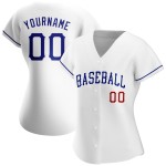 Maillot de baseball personnalisé blanc authentique Royal-Red Maillot de baseball personnalisé blanc authentique Royal-Red
