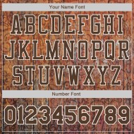 Maillot de baseball personnalisé marron-blanc avec motif authentique de graffiti 3D en bois Maillot de baseball personnalisé marron-blanc avec motif authentique de graffiti 3D en bois