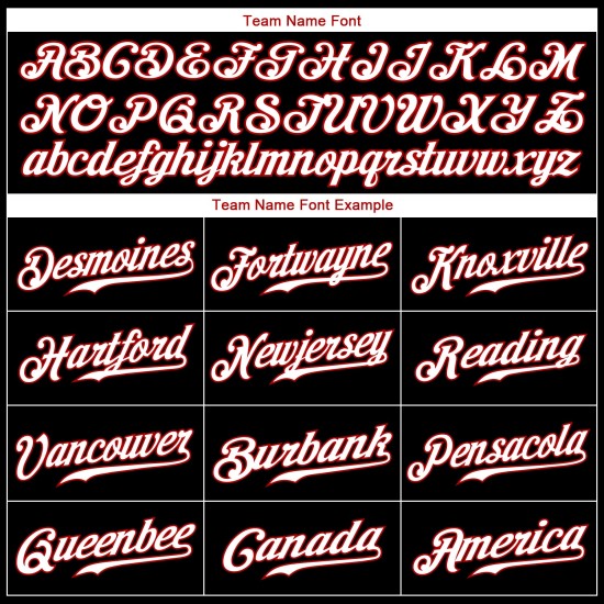 Maillot de baseball authentique rouge-blanc noir personnalisé Maillot de baseball authentique rouge-blanc noir personnalisé