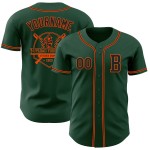 Maillot de baseball personnalisé noir-orange vert authentique Maillot de baseball personnalisé noir-orange vert authentique