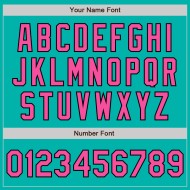 Maillot de baseball Aqua authentique rose-noir personnalisé Maillot de baseball Aqua authentique rose-noir personnalisé