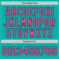 Maillot de baseball Aqua authentique rose-noir personnalisé Maillot de baseball Aqua authentique rose-noir personnalisé