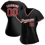 Maillot de baseball authentique rouge-blanc noir personnalisé Maillot de baseball authentique rouge-blanc noir personnalisé
