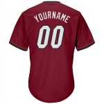 Maillot de baseball authentique en jersey côtelé Crimson Throwback, blanc et noir, personnalisé Maillot de baseball authentique en jersey côtelé Crimson Throwback, blanc et noir, personnalisé
